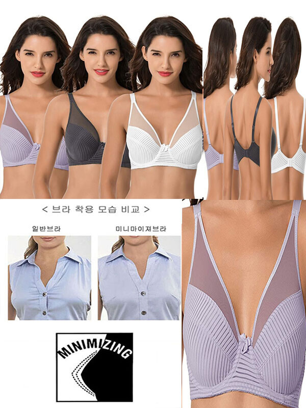 [30차 입고/ 3장묶음]빅사이즈브라 미니마이저 시스루 C컵 D컵 E컵 F컵 G컵