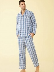 [세트]면소재의 남성 파자마세트