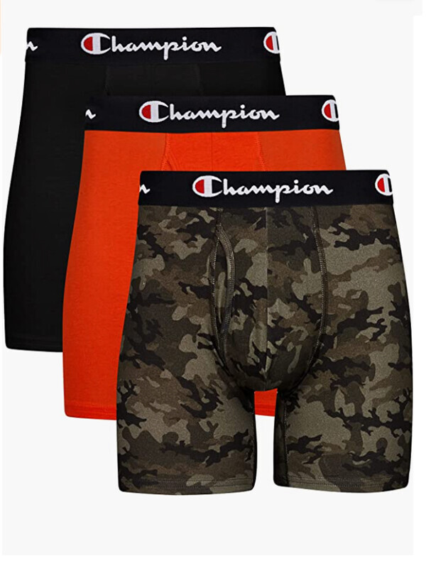F/[허리2846"/3장 묶음]Champion Men's Underwear Boxer Briefs Pack, Moisture