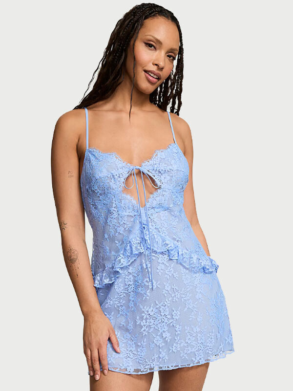 Victoria's Secret Dare to Dream Lace Flounce Mini Slip
