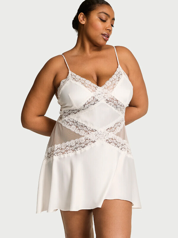 세이브돈(savdon),Victoria's Secret Dare to Dream Lace & Satin Flounce Slip